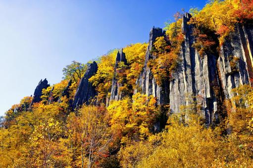 天人峡の紅葉 天人峡の紅葉 天人峡,天人峡温泉,北海道の写真素材