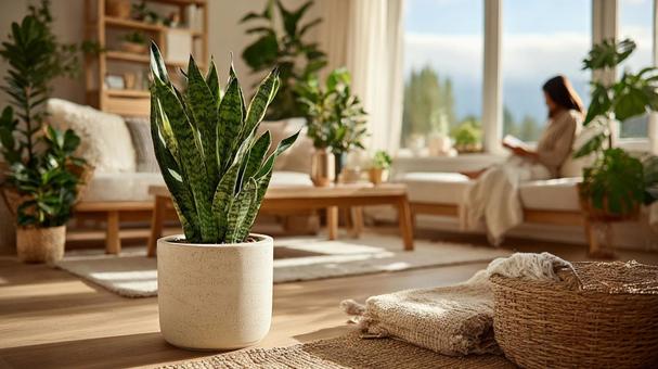 清潔感あふれるリラックスリビングの写真