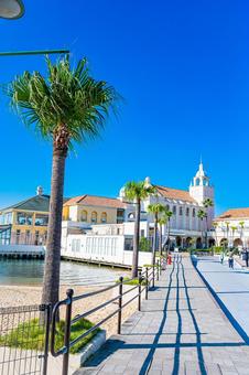 福岡県　シーサイドももち海浜公園の風景 福岡県,福岡市,青空の写真素材