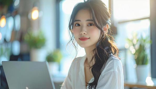 働く女性 働く女性の写真