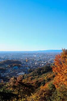 群馬県太田市金山からの秋の風景 群馬県,太田市,金山の写真素材