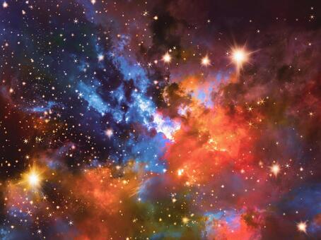 どこかの惑星の星空　イラスト風 宇宙,天体,サイエンスの写真素材