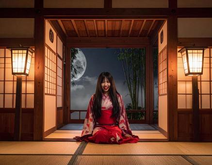 和室の女性 和室の女性の写真