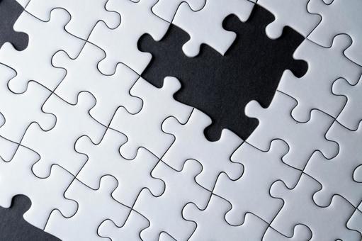 未完成の白いジグソーパズル パズル,ピース,ジグソーの写真素材