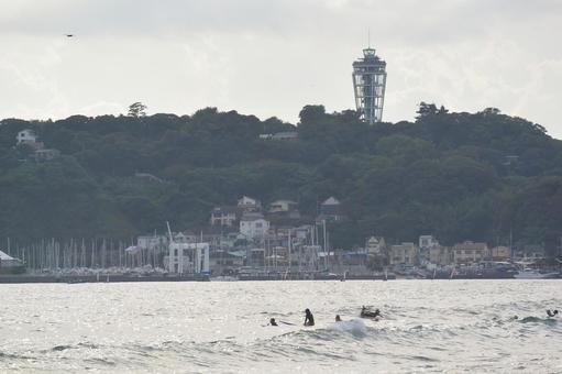 外から見た江の島 外から見た江の島 江の島,鎌倉,海の写真素材