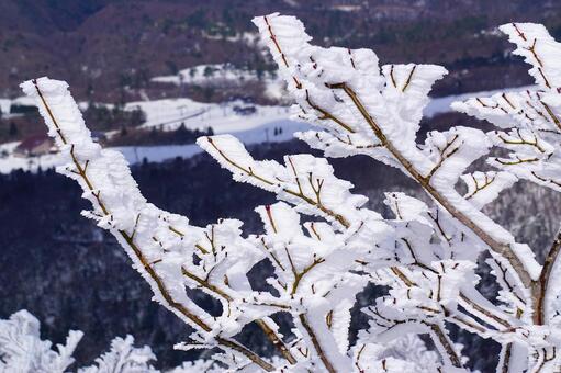 鳥取大山の冬登山13　雪山素材　風景 雪山,登山,危険の写真素材