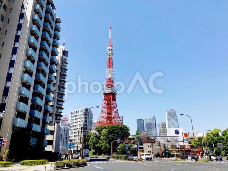 東京風景・赤羽橋交差点 赤羽橋,交差点,交通の写真素材