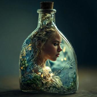 瓶の中の美女の写真