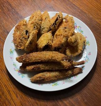 R7.09.21 ししゃもと茄子のフライ R7.09.21 ししゃもと茄子のフライの写真