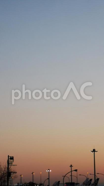 1月の朝焼け きれい,朝焼け,冬の写真素材