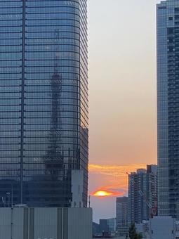 Photo, sunset, evening, reflection, 