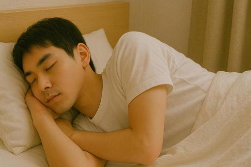 眠る日本人高校生男子 眠る日本人高校生男子の写真
