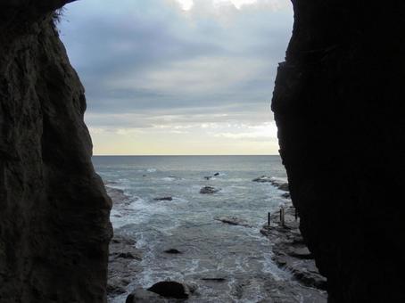 江ノ島海の見える場所 江ノ島,海,空の写真素材