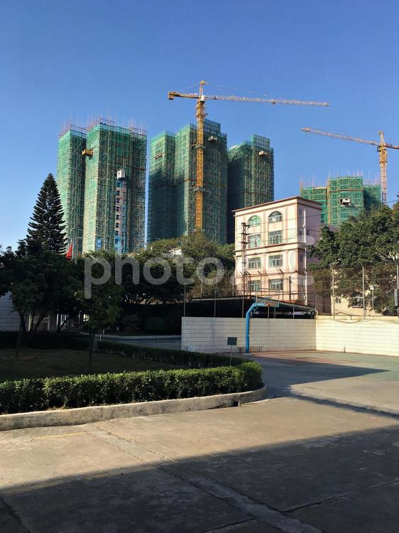 建設中　中国広東 住宅地,建築,建物の写真素材