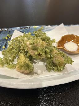 青のり衣の天ぷら 青のり衣の天ぷらの写真