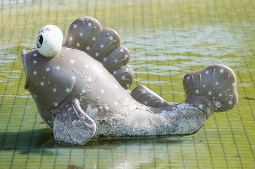 佐賀 干潟よか公園ムツゴロウ型噴水4 ムツゴロウ型噴水,噴水,ムツゴロウの写真素材