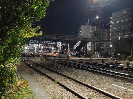 平田駅側から見る宮田前踏切 jr,jr貨物,jr東日本の写真素材