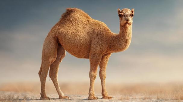 自然の中の雄大なラクダの写真