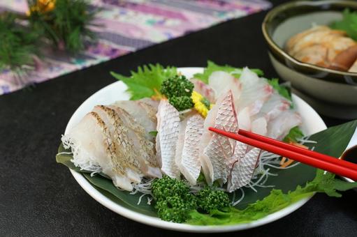 鯛の刺身 鯛の刺身の写真