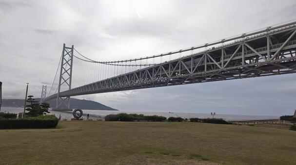 明石海峡大橋 明石海峡大橋,橋,橋梁の写真素材
