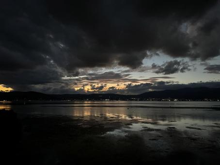諏訪湖 諏訪湖,湖,風景の写真素材