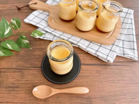 Photo, pudding, custard pudding, egg pudding, 