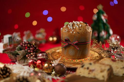 クリスマスパネトーネ2 クリスマスパネトーネ2 パネトーネ,パネットーネ,焼きたてパンの写真素材