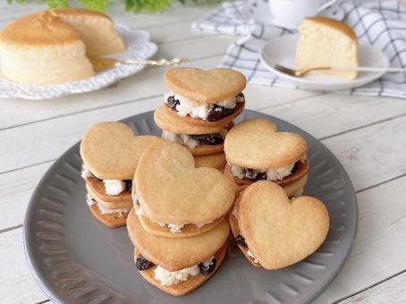 Photo, raisin sand cookies, raisin sandwich, butter sandwich, 