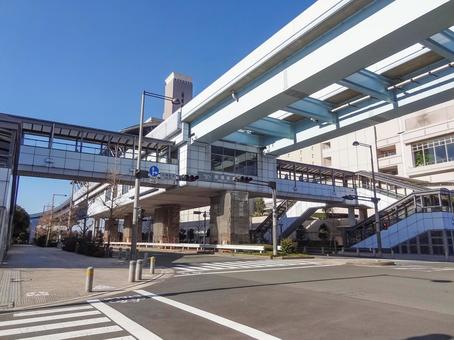 台場駅前交差点 台場駅,ゆりかもめ,ビルの写真素材