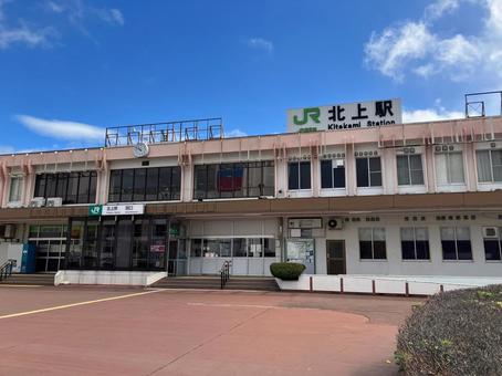 JR北上駅の西口 北上駅,jr,西口の写真素材