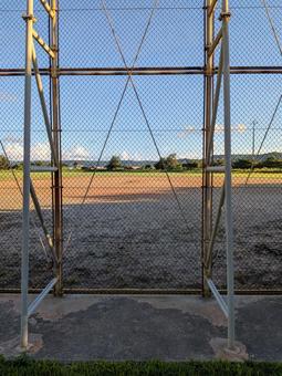 野球場 バックネット裏 無人 野球場 バックネット裏 無人の写真