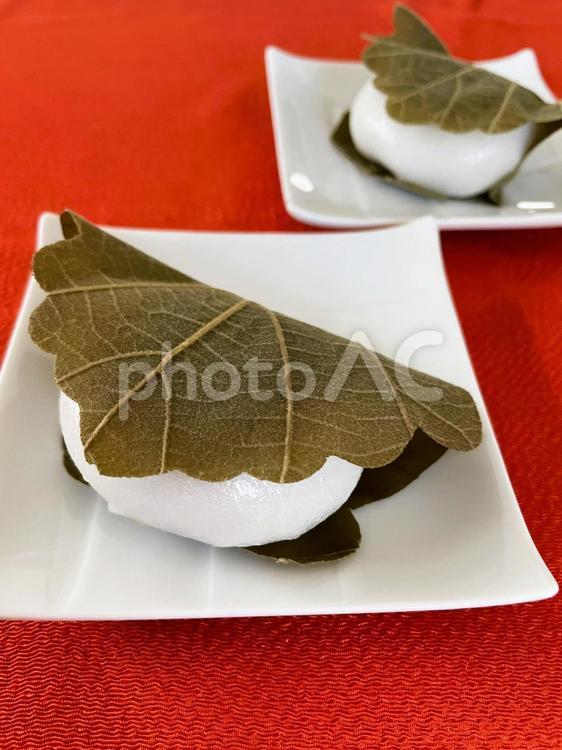 かしわ餅（和菓子）１１ かしわ餅,こどもの日,5月5日の写真素材