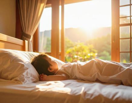 すやすや寝ている赤ちゃんの写真