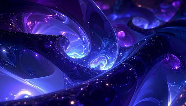 光が流れる幻想フラクタルの写真