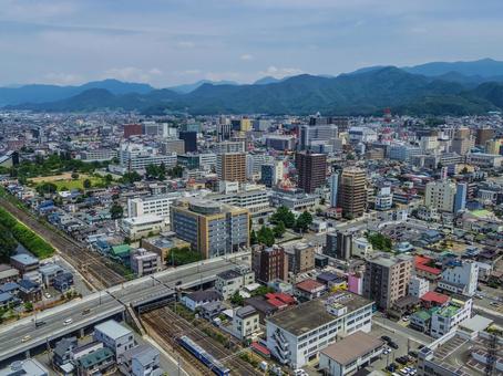 【山形県】山形市の風景 【山形県】山形市の風景 霞城セントラル,展望ロビー,展望台の写真素材