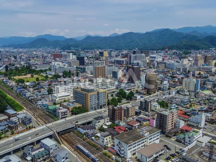 【山形県】山形市の風景 霞城セントラル,展望ロビー,展望台の写真素材