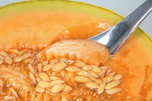 Melon and spoon 01, JPG Melon and spoon 01, JPG