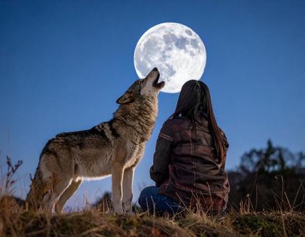 中秋の名月・遠吠えしたい夜もあるよね 中秋の名月・遠吠えしたい夜もあるよねの写真