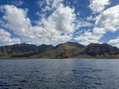 海とマクア・ケアアウ ハワイ,アメリカ,オアフ島の写真素材