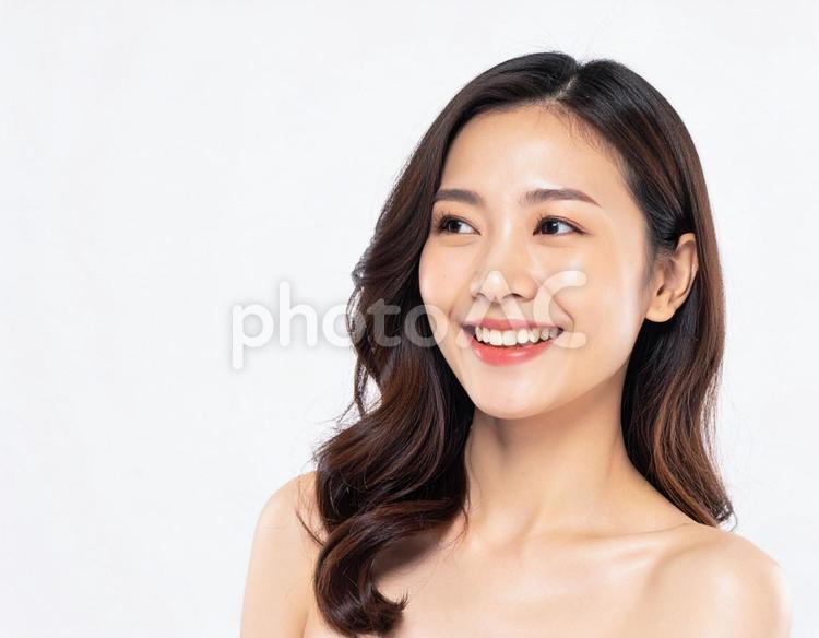 美容系の女性モデル　笑顔11 美容,女性,モデルの写真素材