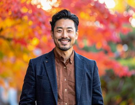 秋・紅葉・30代男性 秋・紅葉・30代男性の写真