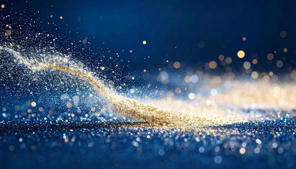 青と金の幻想的な光粒子 青と金の幻想的な光粒子の写真