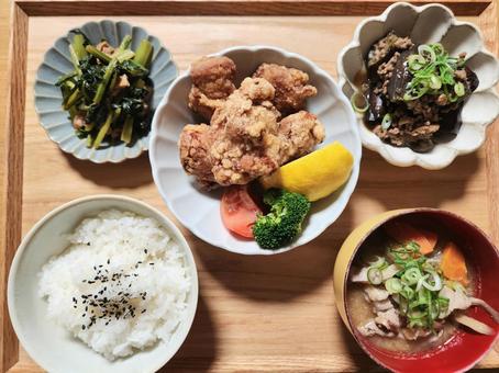 和定食 　からあげ定食 からあげ,唐揚げ,定食の写真素材