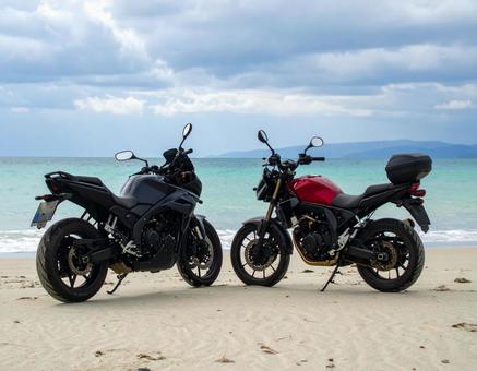 海とバイク 海とバイクの写真
