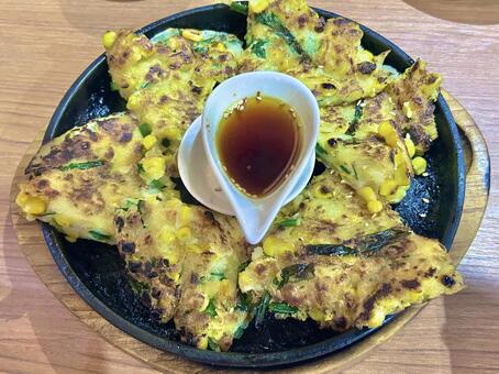 チヂミ チヂミ,韓国,韓国料理の写真素材