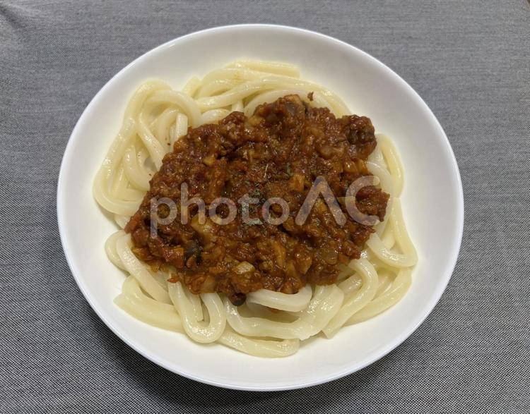 キーマカレーうどん(横) うどん,カレーうどん,キーマカレーの写真素材