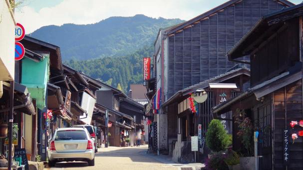 岩村城下町 岩村町,城下町,商店街の写真素材
