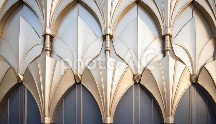 アールデコ様式の建築 アール・デコ,玄関,飾り窓の写真素材