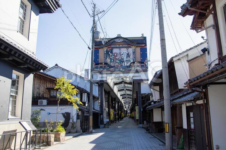長浜大手門通り商店街 長浜大手門通り商店街,商店街,町並みの写真素材