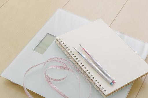 Photo, weight meter, health meter, note, 
